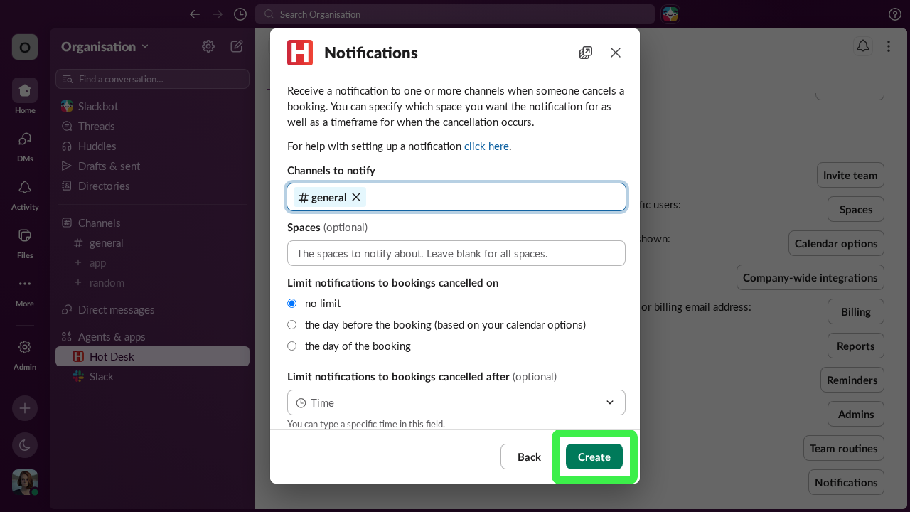 Booking cancellation notification form completed