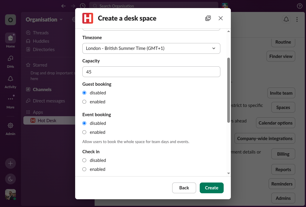 Selecting guest and event booking to be disabled